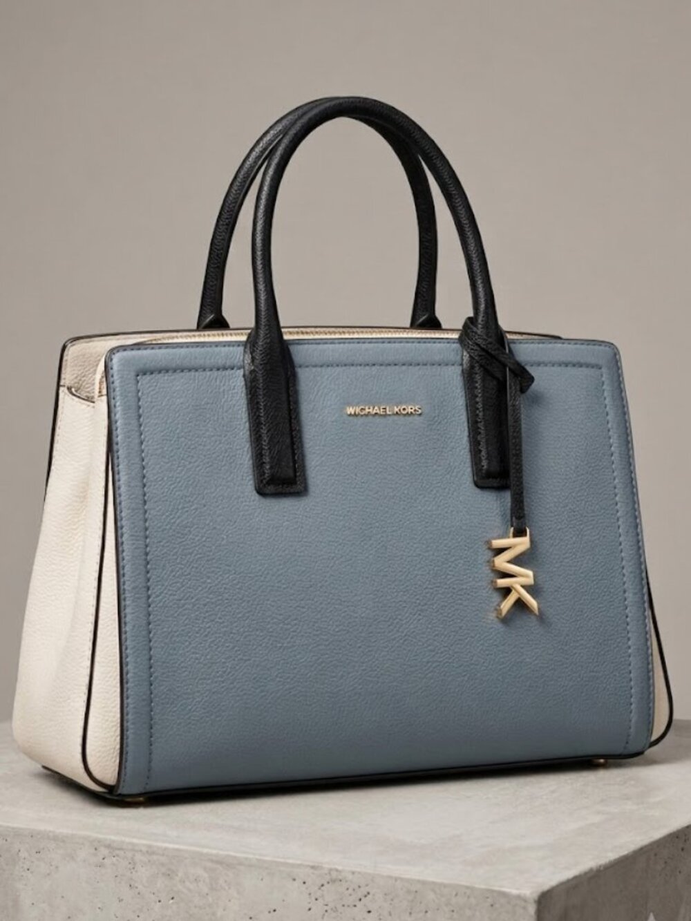 Michael Kors Laila Pebbled Leather Satchel Bag